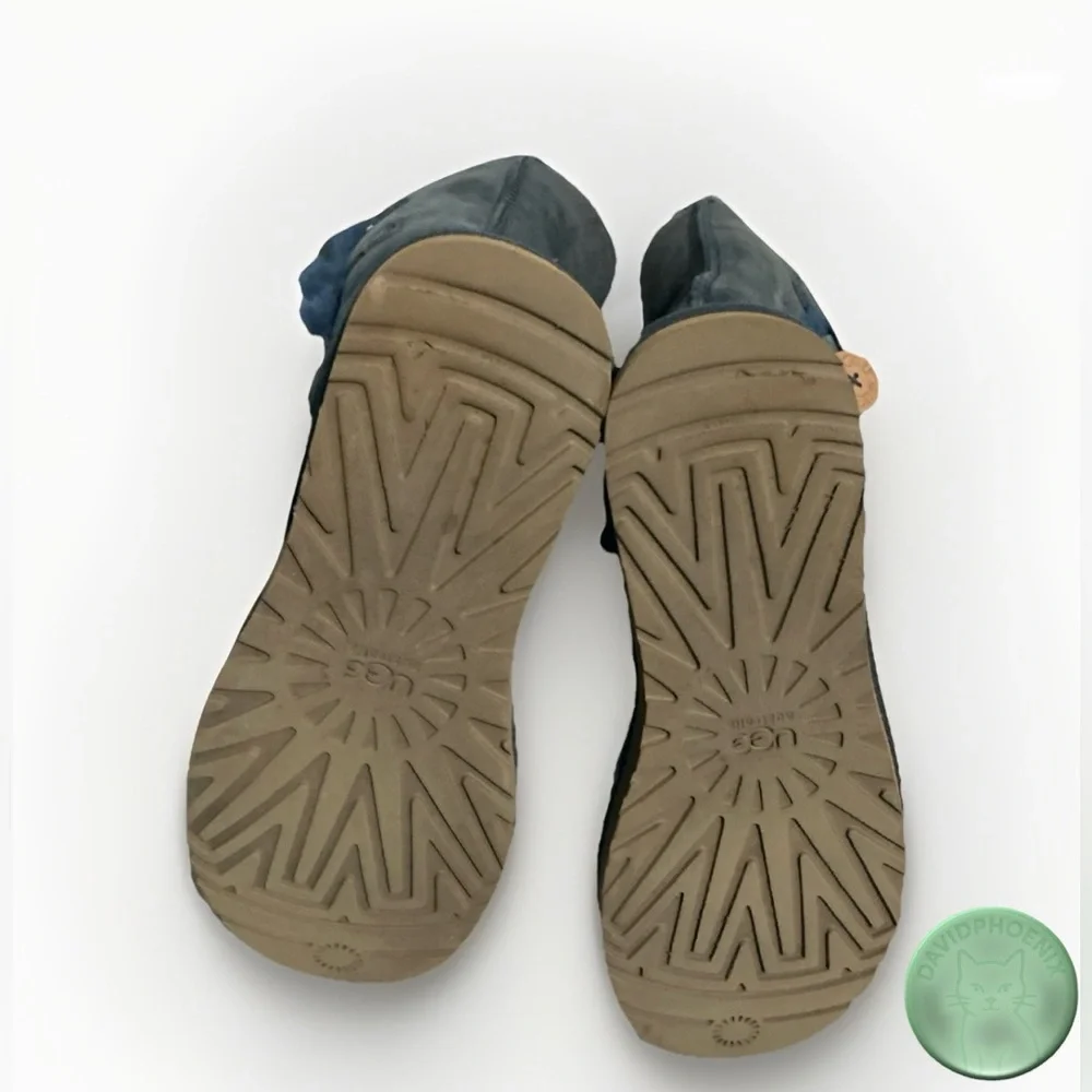 UGG Australia Bailey Button Triplet II Boots – Blue Suede, Women’s Size‎ 6